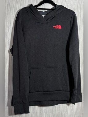 The North Face Black Hoodie with Pink Logo